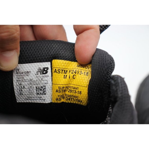 New Balance 412 Industrial Men's Size 14 2E Black Work Shoe Alloy Toe MID412B1 - Picture 3 of 15